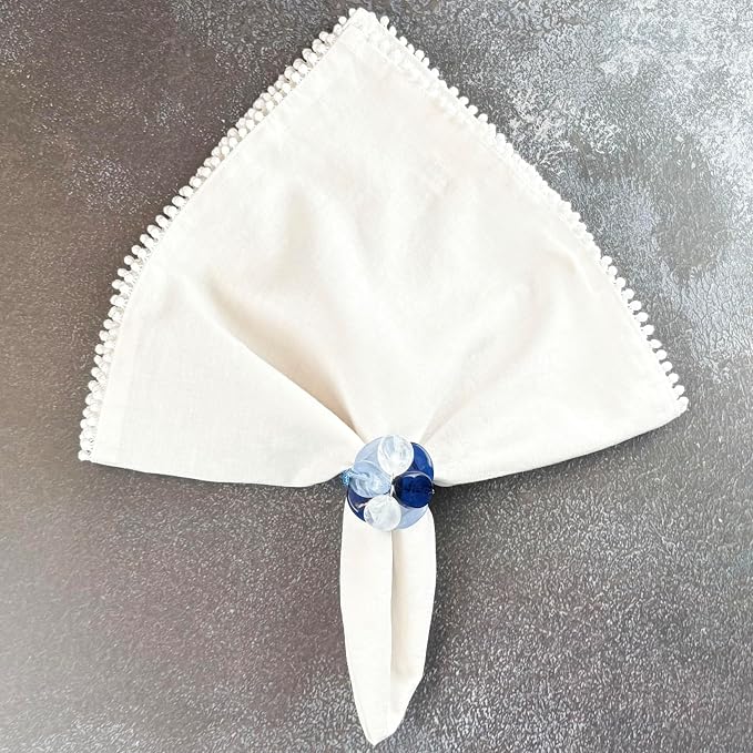 Handcrafted Acrylic Beaded Napkin Rings – Set of 4, Yacht Party, Luxury Gift - Image 4