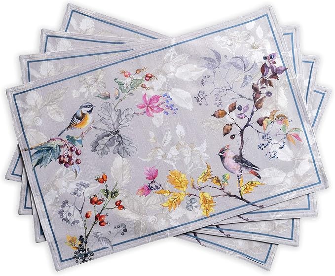 Maison d' Hermine Placemats Set of 4 Reusable 100% Cotton | Cloth Place Mats by MaisondHermine