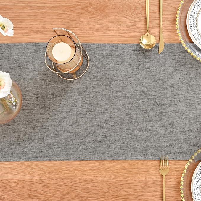 Faux Linen Table Runner Water Resistant 13 x 48 in, Coffee Table Runner - Image 7