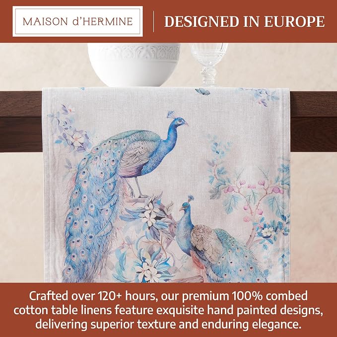 Maison d' Hermine Table Runner 100% Combed Cotton 14.5"x72" | Table Runners 72 - Image 3