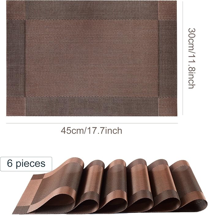 Placemats, Table Place Mats for Kitchen Dining, Heat-Resistant Anti-Skid Stain - Image 2