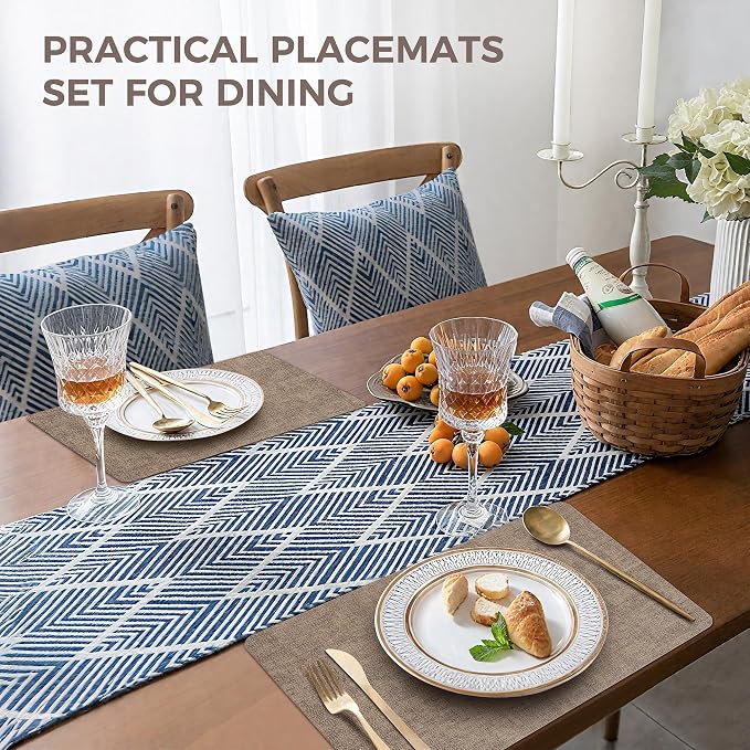 NCUE Vinyl Placemats Set of 6, Heat Resistant, Nonslip Faux Leather Waterproof - Image 5