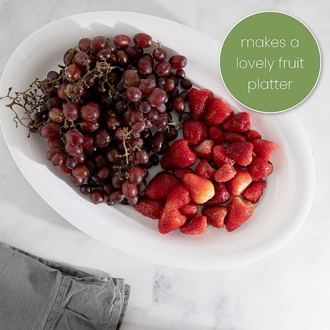 White Plastic Oval Serving Trays - Image 9