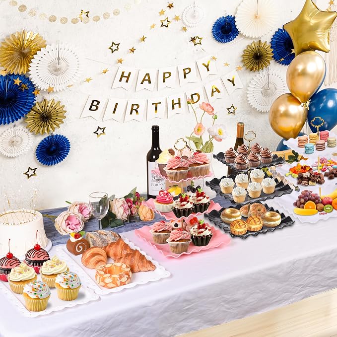 10 Pack Dessert Table Display Set, 4 Three-Tier Square Cupcake Stands and 6 - Image 7