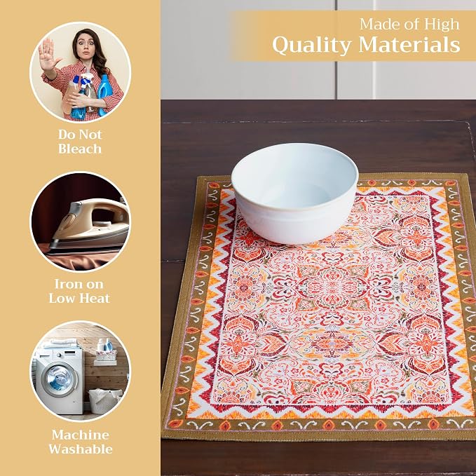 Maison d' Hermine Placemats Set of 4 Reusable 100% Cotton | Cloth Place Mats - Image 3