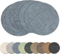 13" Round Placemats Set of 6, Reversible Faux Leather Heat Resistant Table Mats by NCUE