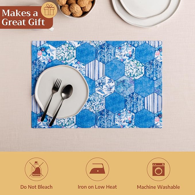 Maison d' Hermine Placemats Set of 4 Reusable 100% Cotton | Cloth Place Mats - Image 5