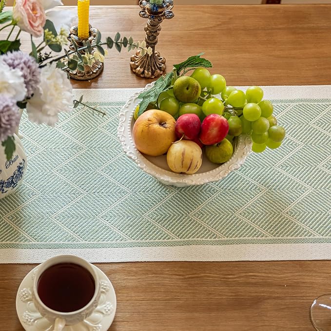 14x83 Geometric Table Runner Waterproof Boho Dresser Scarf Tassels | Hosting a - Image 5