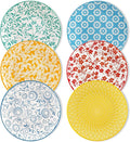 vancasso 8.25" Pastel Salad Plates Set of 6, Vintage Ceramic | Microwave by vancasso