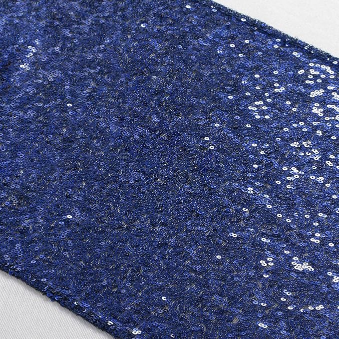 ShinyBeauty Table Runner 12x108-Inch Navy Blue Wedding Decor Sequin Table by ShinyBeauty