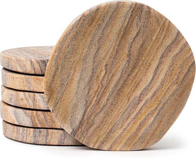 Cork & Mill Absorbent Sandstone Coasters by CorkMill