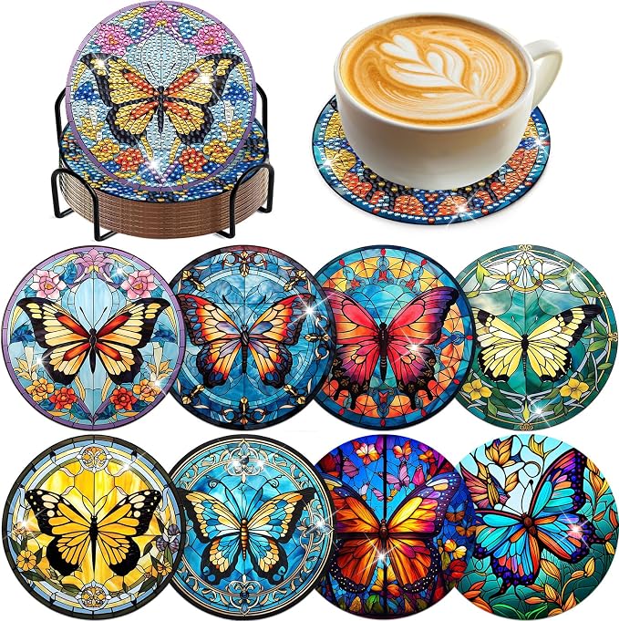 Butterfly Diamond Art Painting Coasters by INCOK
