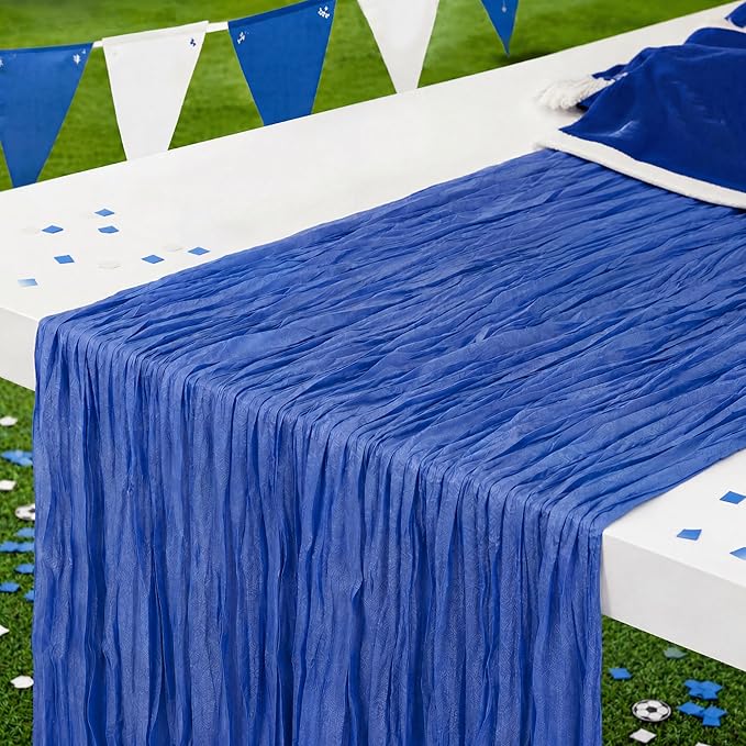 8 Pack Blue Cheesecloth Table Runner 120 Inch Boho Wedding Decor | Cheesecloth by Fixwal