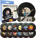 Funny Retro Vinyl Record Coasters, Creative Drink Coasters Set of 12 by Unknown