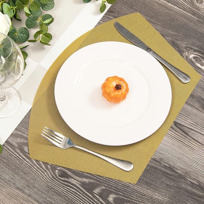 SHACOS Round Table Placemats Wedge Placemat Set of 4 Non Slip Heat Resistant - Image 7