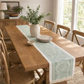 14x83 Medallion Table Runner Waterproof Rustic Farmhouse Macrame | Hosting a by UWWGKK
