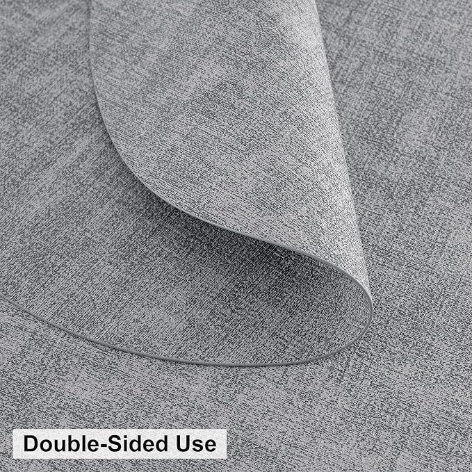 Round Faux Leather Placemat and Coaster 6 Packs, Washable Heat Resistant Dining - Image 4