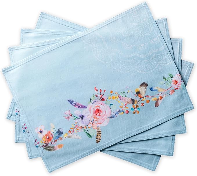 Maison d' Hermine Placemats Set of 4 Reusable 100% Cotton | Cloth Place Mats by MaisondHermine