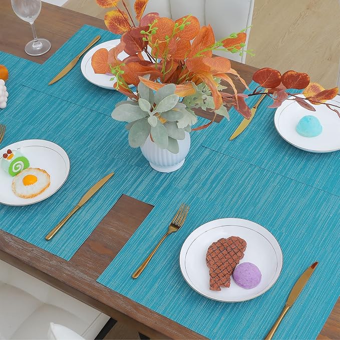 SHACOS Placemats Set of 8 Woven Vinyl Place Mats - Image 5