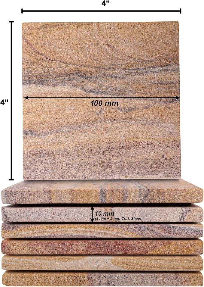 Sandstone Water Absorbent Hand Crafted Round Coasters - Image 10