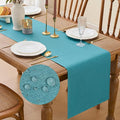 YATOJUZI Teal Table Runner Seasonal Summer Kitchen Dining Coffee Table by YATOJUZI