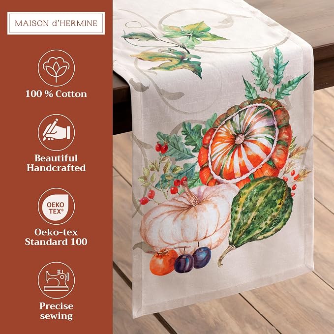 Maison d' Hermine Table Runner 100% Cotton 14.50" x 108" | Table Runners 108 - Image 2