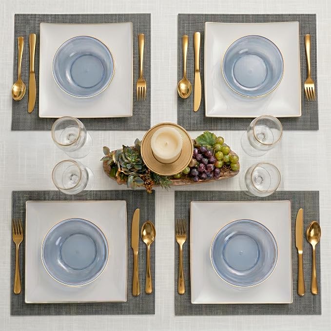 PLASTICPRO Plastic Party Plates Edge Collection Premium heavyweight Elegant - Image 4