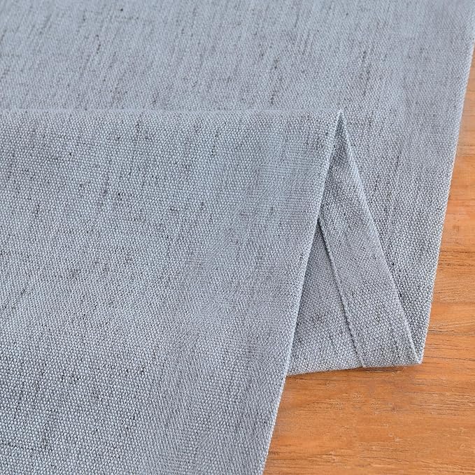 Wracra Linen Table Runner, Burlap Dusty Blue Table Runners 48 Inches Long | - Image 3