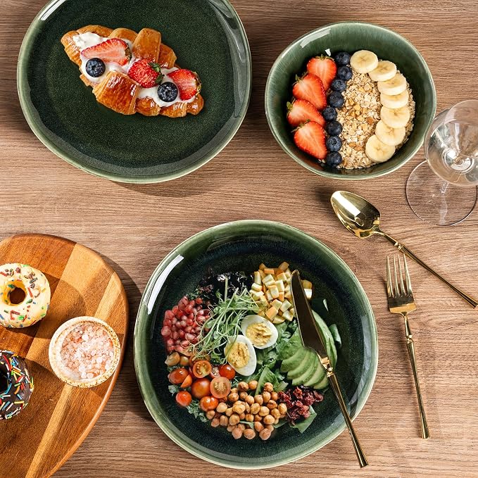 AmorArc Ceramic Dinner Plates Set of 6, 10.5 Inch Stoneware Plates Set | - Image 4