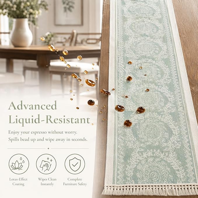 14x48 Medallion Table Runner Waterproof Rustic Farmhouse Macrame | Need to - Image 2