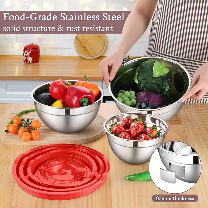LIANYU Stainless Steel Mixing Bowls - Image 3