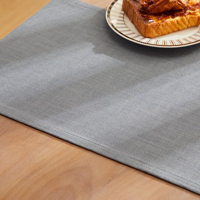 Rustic Cotton Linen Table Runner, 13x108 Inches Blue Ashes | Farmhouse Style - Image 6