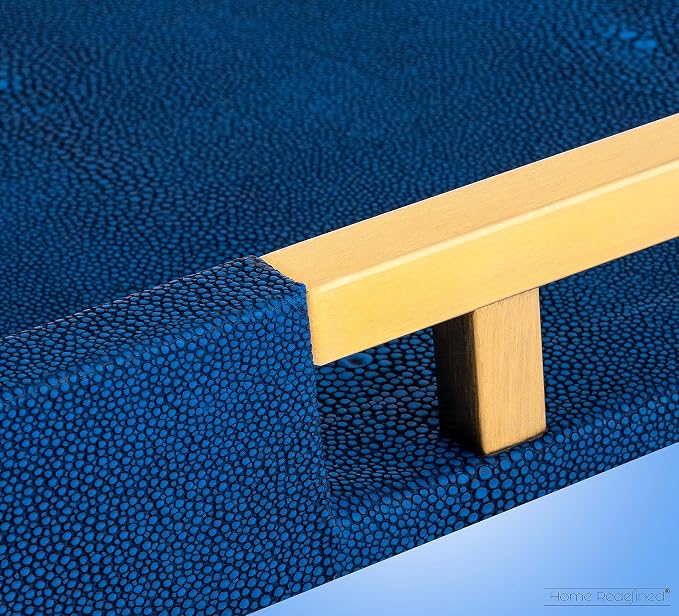 Modern Elegant 17.5”x12” Rectangle Navy Blue Faux Leather Shagreen Decorative - Image 6