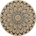 SHACOS 15 inch Round Vinly Placemats Set of 6 Boho Flower Print Place Mats by SHACOS