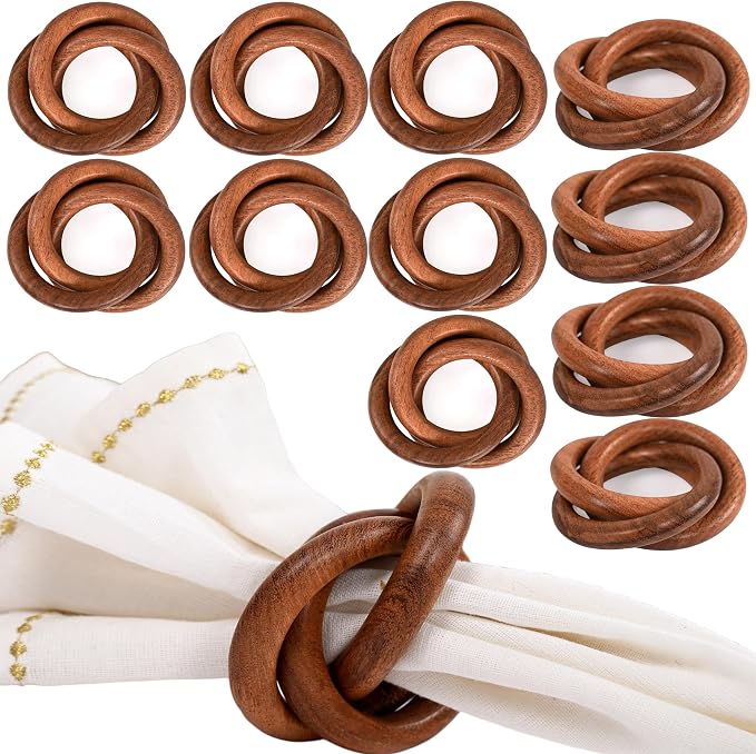 Wooden Napkin Rings, rustic farmhouse style, everyday dining, handcrafted by CLEENTABLE