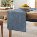 Burlap Style Farmhouse Table Runner, 14x48 Inches Blue | Thick Durable Fabric by ZEEMARTONLINE