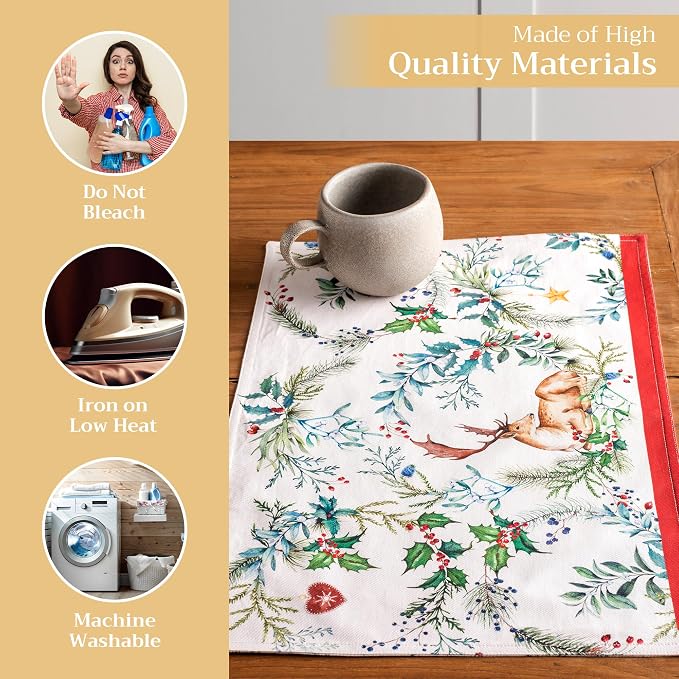 Maison d' Hermine Placemats Set of 4 Reusable 100% Cotton | Cloth Place Mats - Image 3