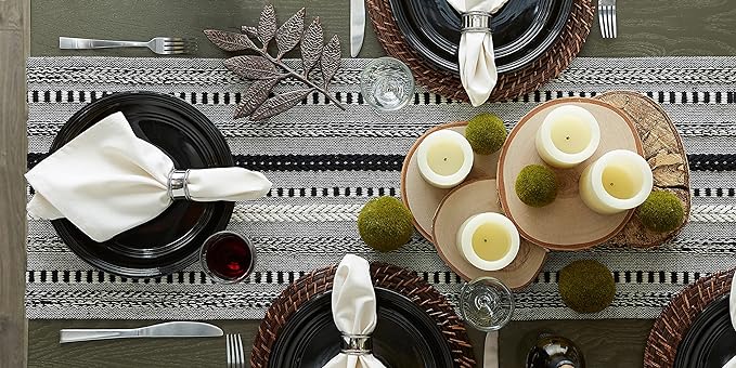 DII Farmhouse Braided Stripe Table Runner Collection - Image 6