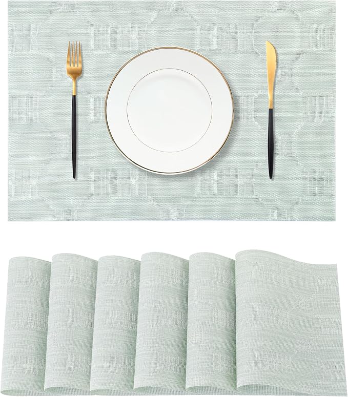 Leetaltree Mint Cream Placemats Set of 6 by Leetaltree-ArtatEveryTable