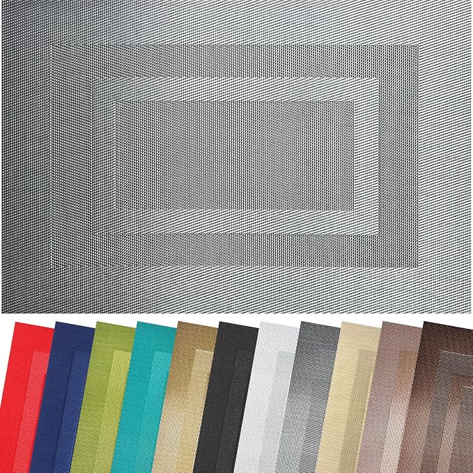 PIGCHCY Placemats Set of 8 Washable Durable Place Mats Vinyl Heat Resistant by PIGCHCY