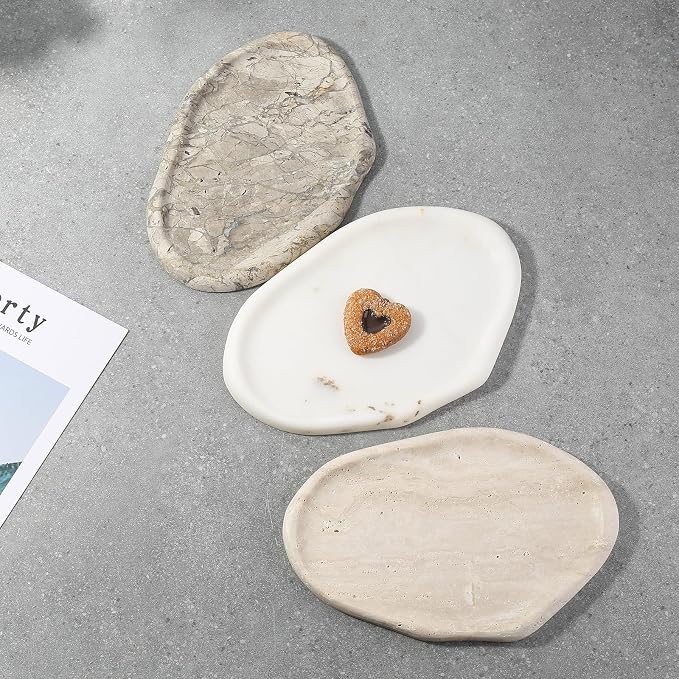 Luxurious White Marble Vanity Tray, Cloud Shape Serving Stone Key Tray - Image 8