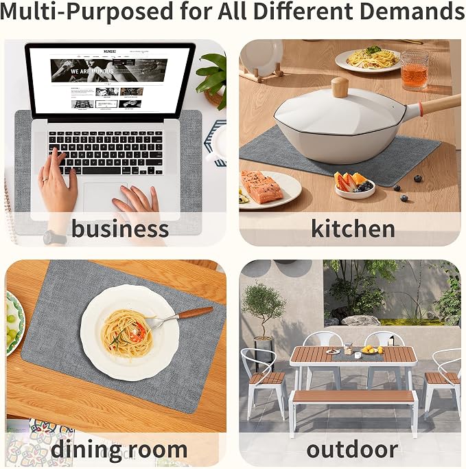 Maxpearl Faux Leather Placemats Set of 6, Suitable - Image 8