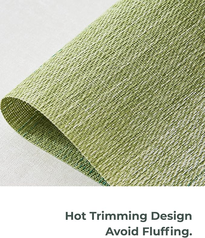 Leetaltree Gradient Green Woven Placemats Set of 6 - Image 7