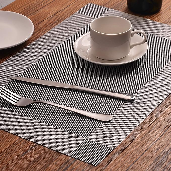 Table Placemats Dining Table Place Mats Set of 4 Heat Resistant Insulation - Image 3