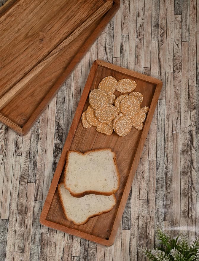 Acacia Wood Rectangular Wooden Platters - Image 5