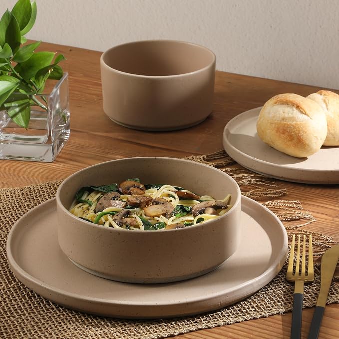 Gibson Elite Tatum Premium Porcelain Matte Reactive Glaze 16-Piece Plates and - Image 6