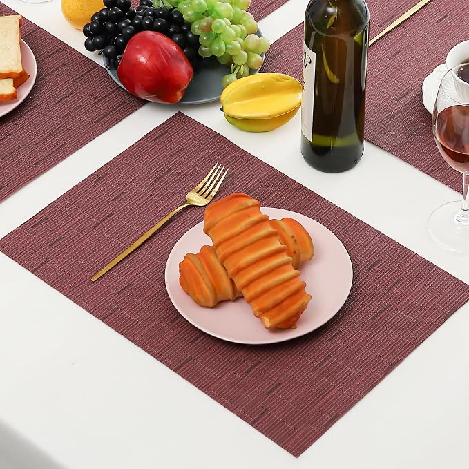 Leetaltree Burgundy Placemats Set of 8 - Image 8