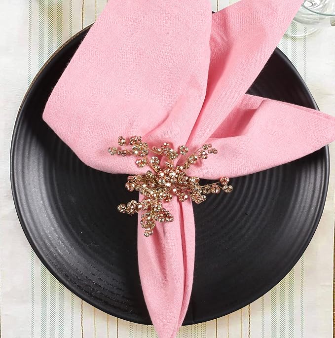Copper Gold Beaded Napkin Ring Set of 12 - Image 4