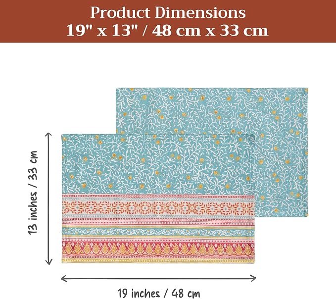 Maison d' Hermine Placemats Set of 4 Reusable 100% Cotton | Cloth Place Mats - Image 7