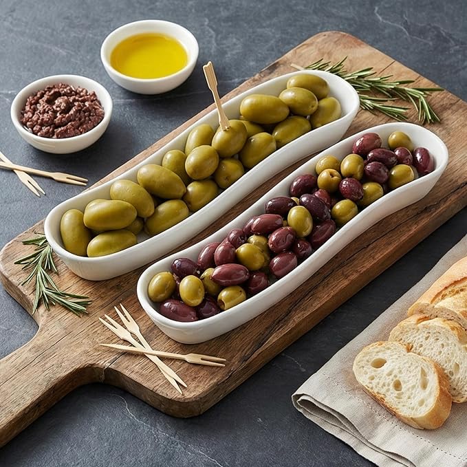 2 Pack Olive Trays, 12 inch Ceramic Olive Dish - Image 6